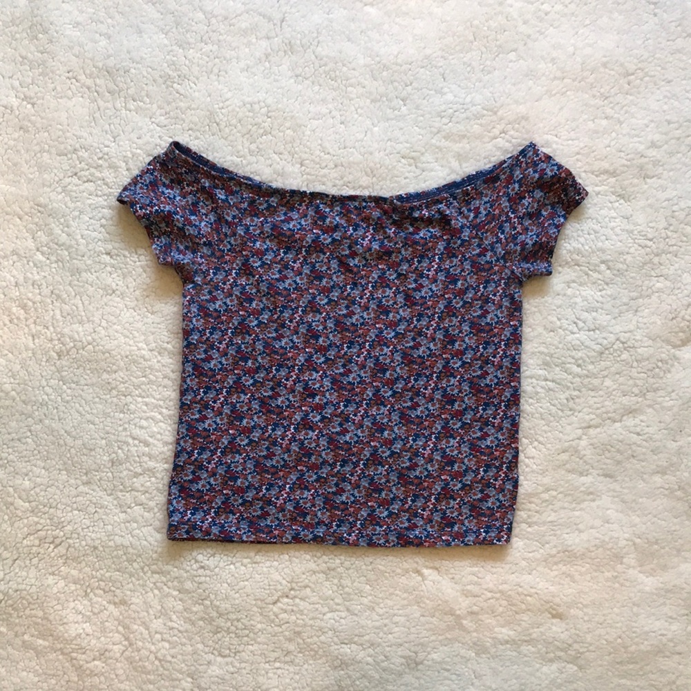 Seriously Soft Floral Off-The-Shoulder Crop Top